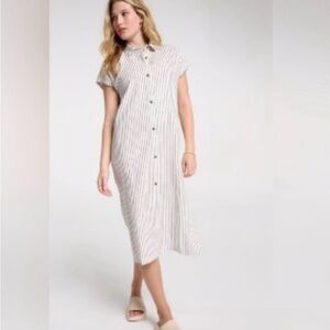 CALIA by Carrie Underwood Striped Button-Down Coverup